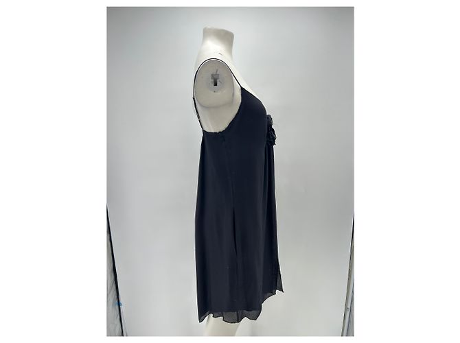 L'Agence Vestido negro con flor de seda - vista 3