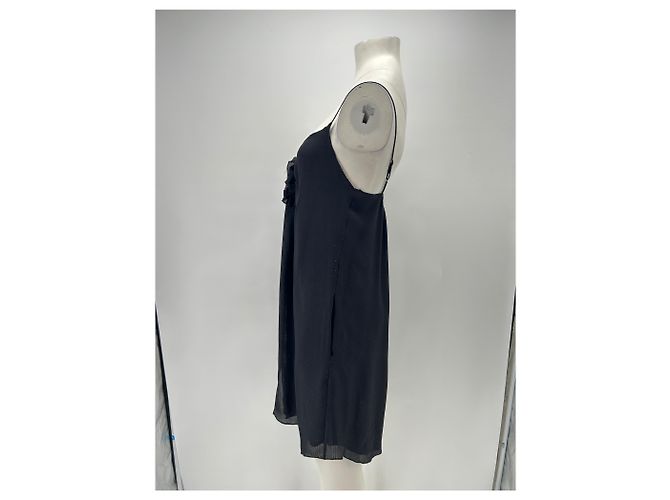 L'Agence Vestido negro con flor de seda - vista 4