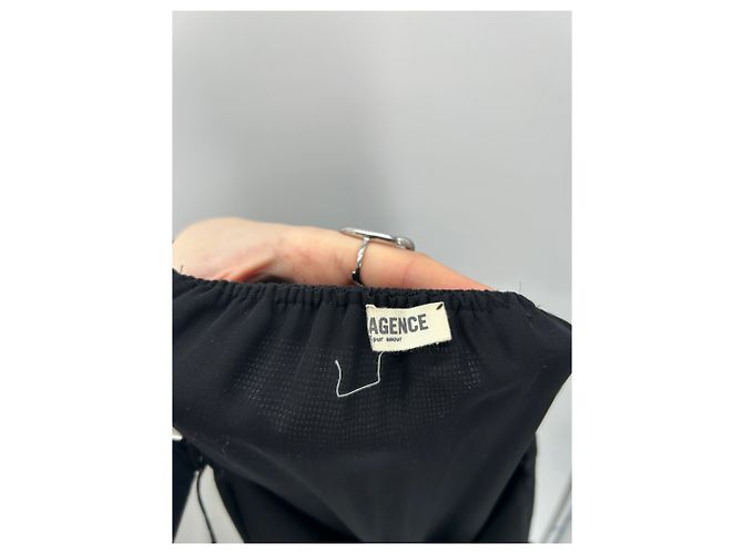 L'Agence Vestido negro con flor de seda - vista 5