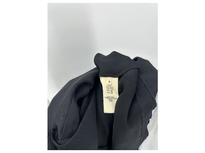 L'Agence Vestido negro con flor de seda - vista 6