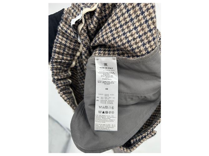 Autre Marque Calça de lã xadrez Marrom - vista 4