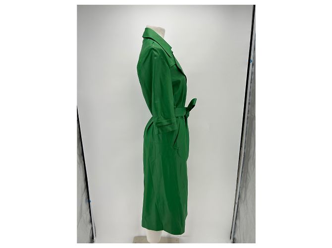 Autre Marque Abrigo trench de cuero verde ZEYNEP ARCAY - vista 3