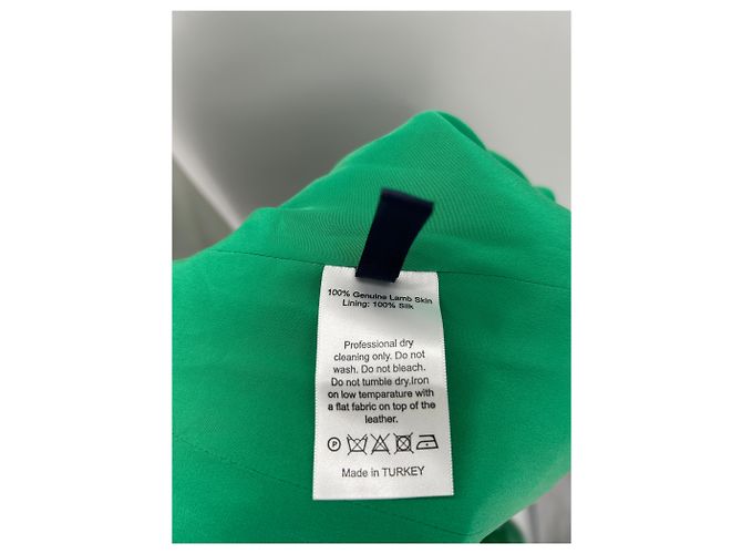 Autre Marque Abrigo trench de cuero verde ZEYNEP ARCAY - vista 7
