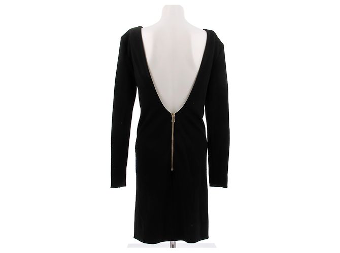 Balmain Vestido negro de espalda descubierta bordado - vista 2
