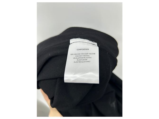 Autre Marque Langes schwarzes Kleid mit Blume - Ansicht 5