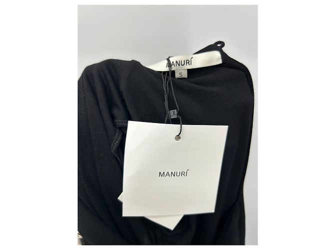 Autre Marque Langes schwarzes Kleid mit Blume - Ansicht 6