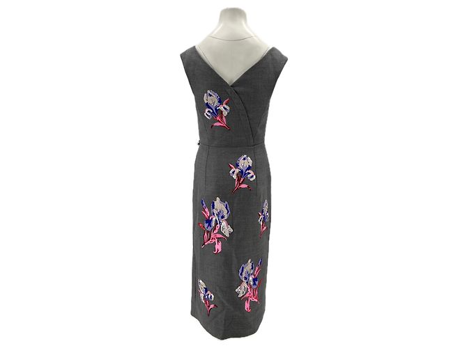 Kenzo Vestido gris con patrones de lentejuelas en lana y algodón - vista 2