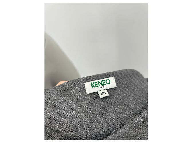 Kenzo Vestido gris con patrones de lentejuelas en lana y algodón - vista 6