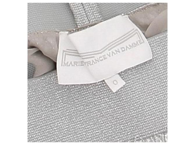 Autre Marque Falda larga plateada de seda Gris - vista 5