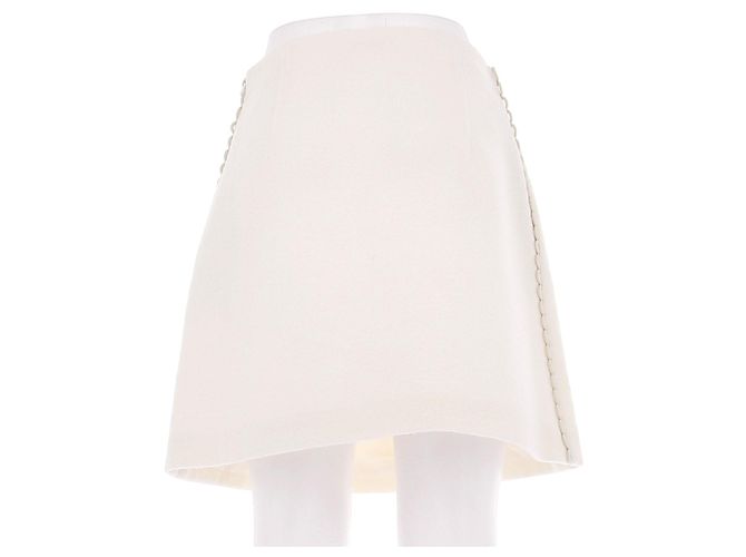 Dior Kurze Ecru-Wollrock Beige - Ansicht 2