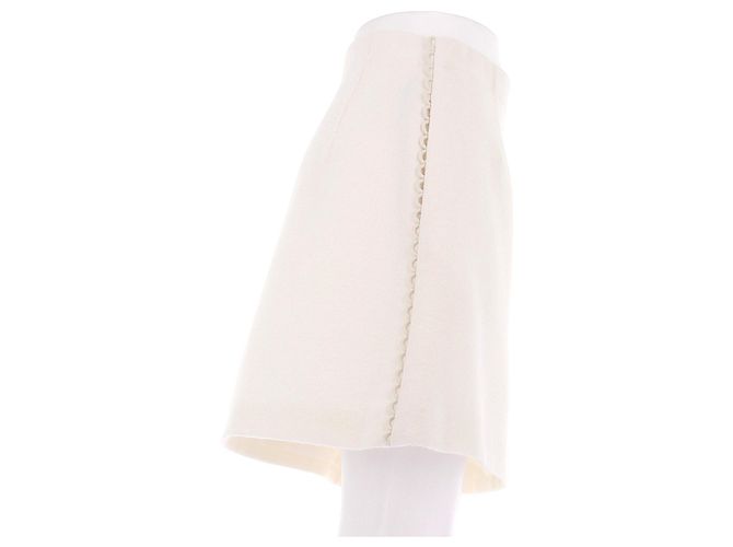 Dior Kurze Ecru-Wollrock Beige - Ansicht 3