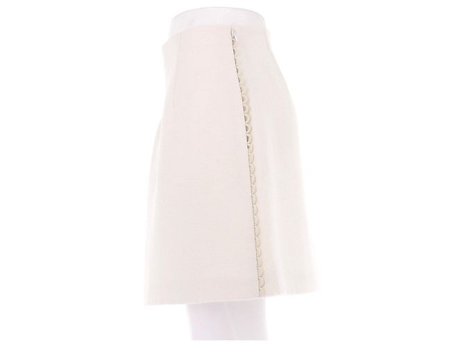Dior Kurze Ecru-Wollrock Beige - Ansicht 4