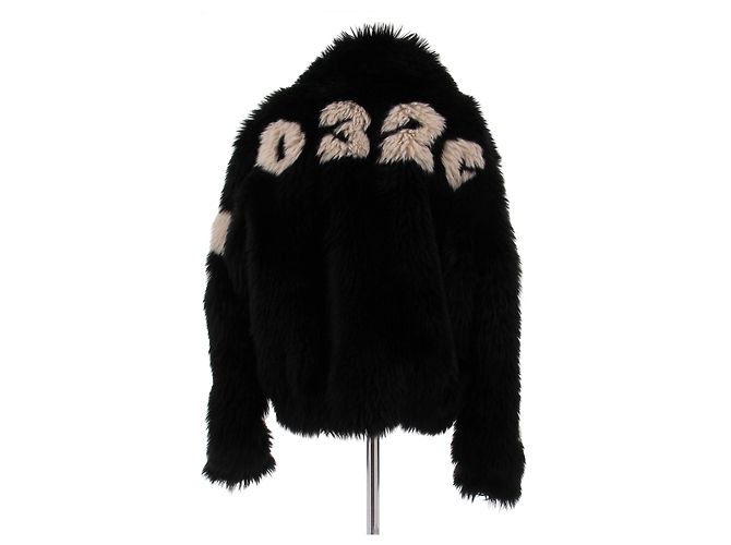 Autre Marque Schwarze Kunstfelljacke - Ansicht 2