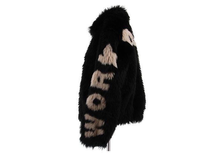 Autre Marque Schwarze Kunstfelljacke - Ansicht 4
