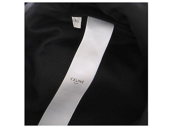 Falda de cuero negra Céline Negro - vista 6