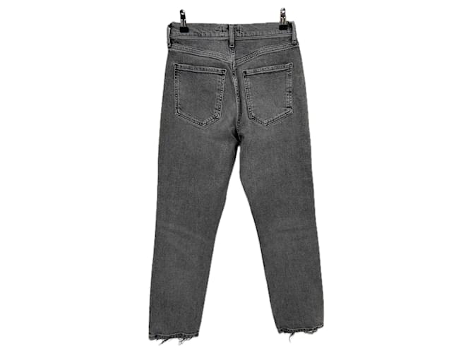 Agolde Jeans gris "Riley Crop" - vista 2