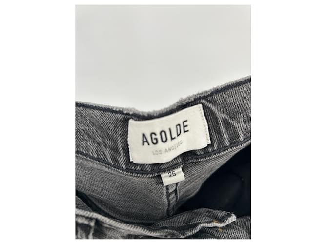 Agolde Jeans gris "Riley Crop" - vista 3