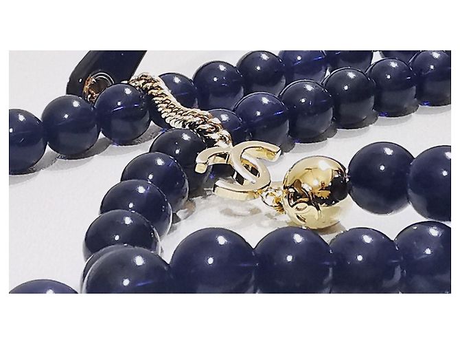 Chanel rectangular navy blue sunglasses with a pearl necklace - 5488 - c.503/S2 - view 17