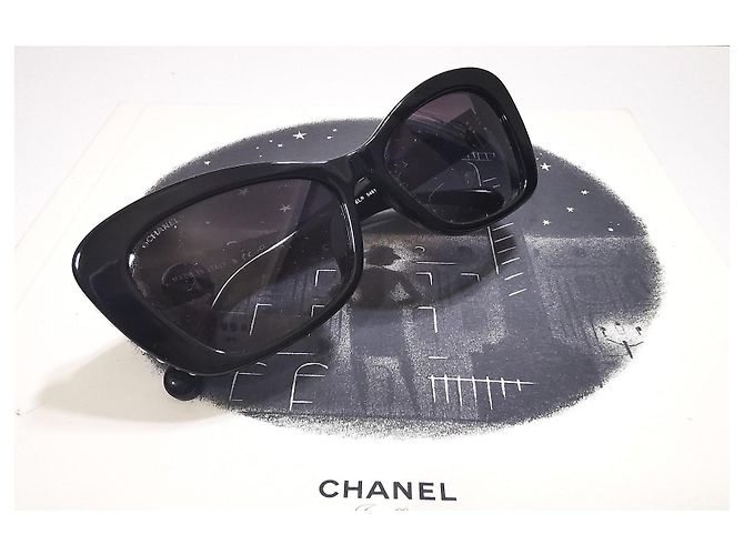Occhiali da sole Chanel Cat Eyes neri con perle - 5481-H-A c.622/S6 Nero - vista 12