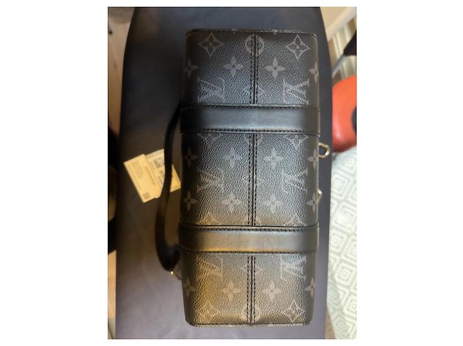 Borsa in tela Keepall City Louis Vuitton Monogram Eclipse Nero - vista 8