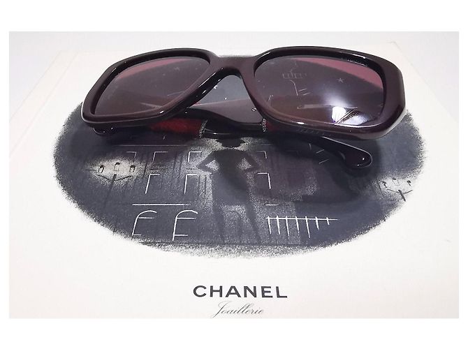 Gafas de sol cuadradas de tweed burdeos de Chanel - 5512 - c.1461/S1 - vista 11