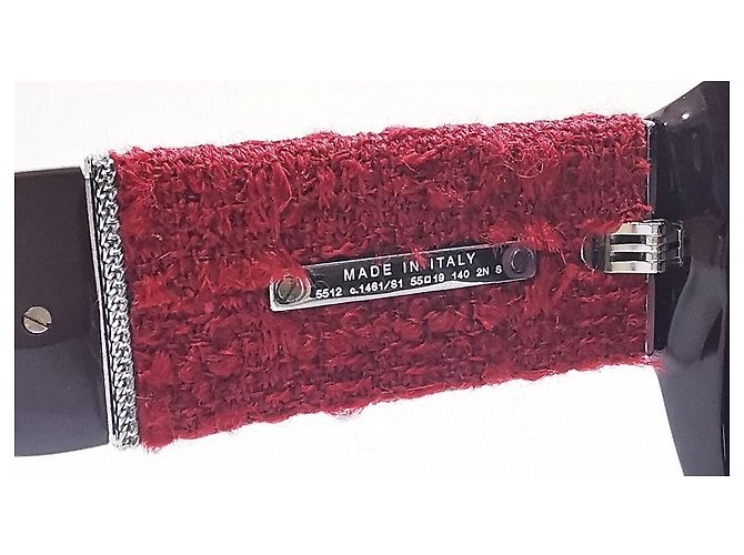 Gafas de sol cuadradas de tweed burdeos de Chanel - 5512 - c.1461/S1 - vista 19