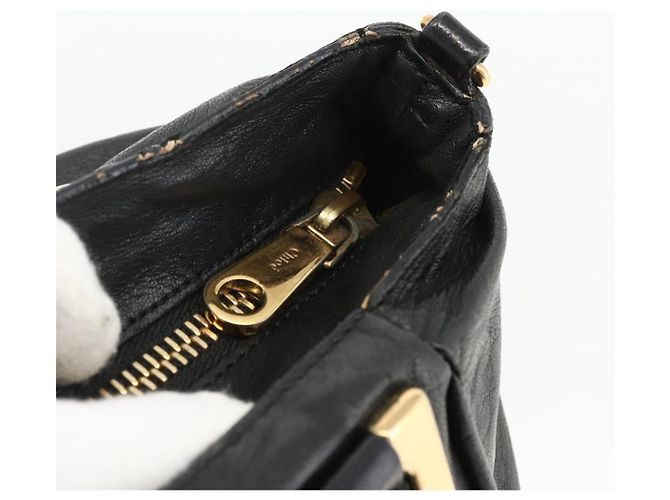 Chloé Borsa a mano Chloe Etel in pelle nera e oro Auth BSZ555 Nero D'oro - vista 14