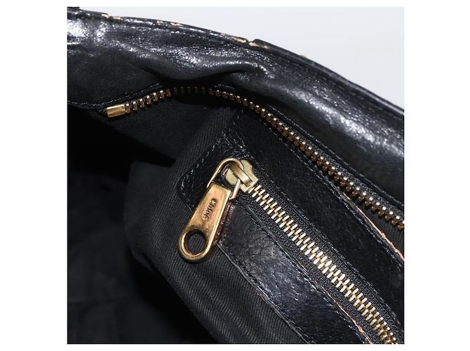 Chloé Borsa a mano Chloe Etel in pelle nera e oro Auth BSZ555 Nero D'oro - vista 19