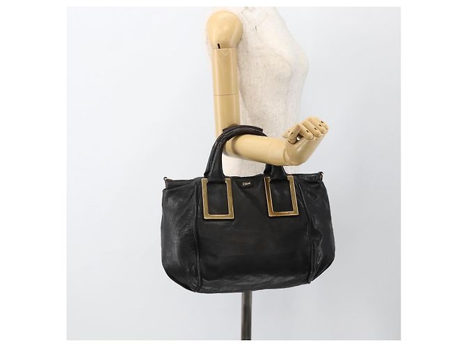 Chloé Borsa a mano Chloe Etel in pelle nera e oro Auth BSZ555 Nero D'oro - vista 22