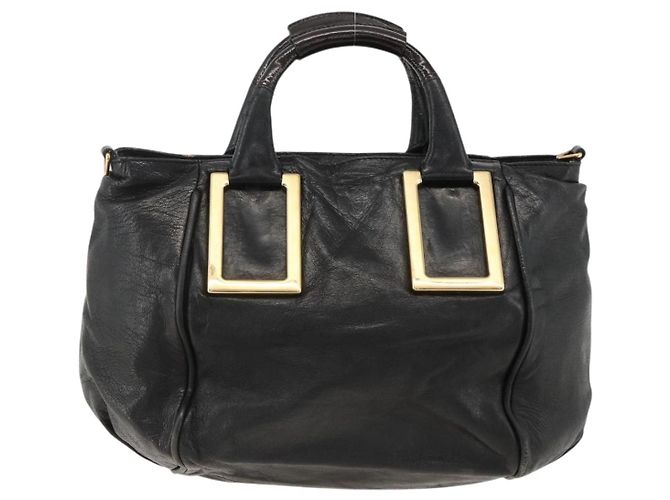 Chloé Borsa a mano Chloe Etel in pelle nera e oro Auth BSZ555 Nero D'oro - vista 3