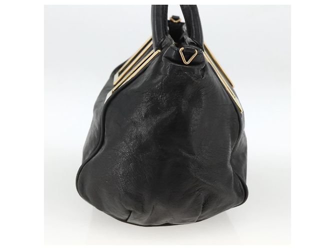 Chloé Borsa a mano Chloe Etel in pelle nera e oro Auth BSZ555 Nero D'oro - vista 5
