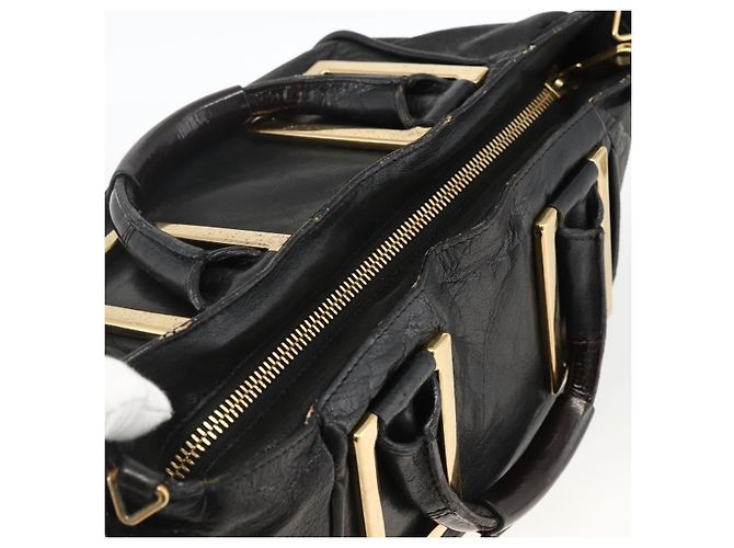 Chloé Borsa a mano Chloe Etel in pelle nera e oro Auth BSZ555 Nero D'oro - vista 6