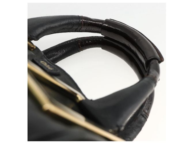 Chloé Borsa a mano Chloe Etel in pelle nera e oro Auth BSZ555 Nero D'oro - vista 8
