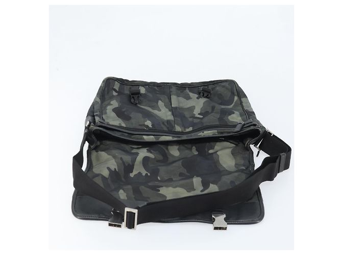 PRADA Schultertasche Nylon Khaki Silber Authentisch bs33935 - Ansicht 17