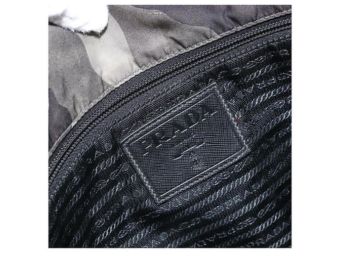 PRADA Schultertasche Nylon Khaki Silber Authentisch bs33935 - Ansicht 19