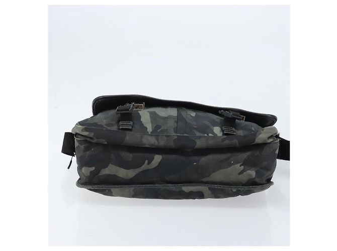 PRADA Schultertasche Nylon Khaki Silber Authentisch bs33935 - Ansicht 9