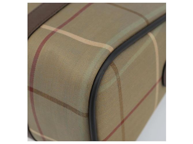 Borsa a mano in tela Nova Check di Burberrys marrone e oro Auth gh2024 D'oro - vista 10