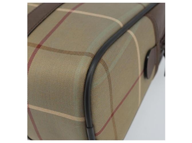 Borsa a mano in tela Nova Check di Burberrys marrone e oro Auth gh2024 D'oro - vista 12