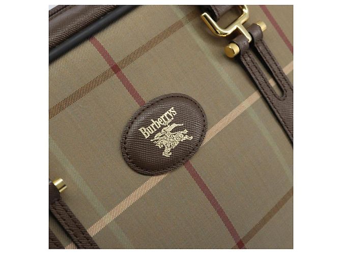 Borsa a mano in tela Nova Check di Burberrys marrone e oro Auth gh2024 D'oro - vista 15