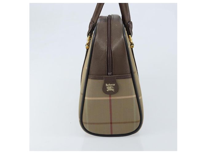 Borsa a mano in tela Nova Check di Burberrys marrone e oro Auth gh2024 D'oro - vista 5