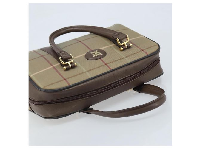 Borsa a mano in tela Nova Check di Burberrys marrone e oro Auth gh2024 D'oro - vista 6
