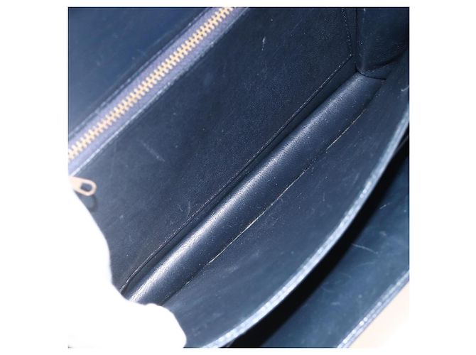Céline Borsa a Spalla Celine C Sulky in Tela Blu Navy e Oro Auth ka3383 D'oro - vista 16