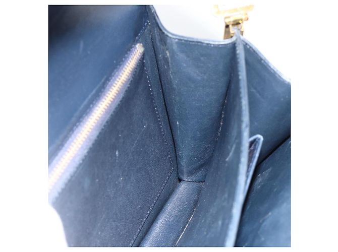 Céline Borsa a Spalla Celine C Sulky in Tela Blu Navy e Oro Auth ka3383 D'oro - vista 17