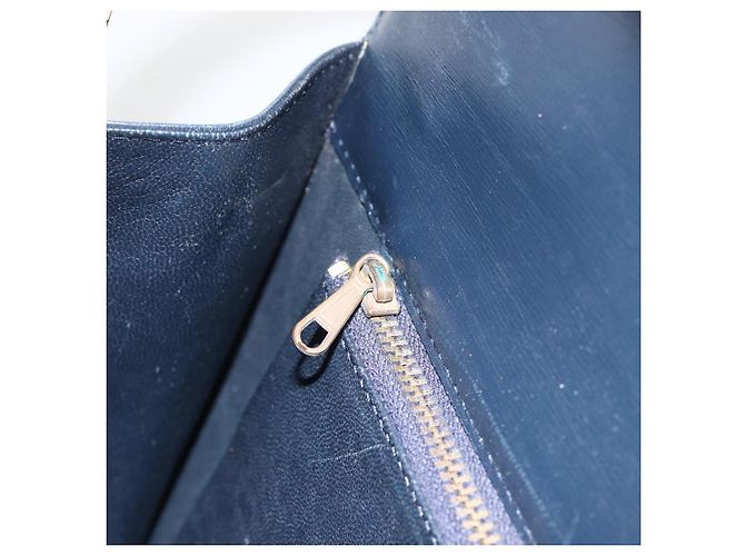 Céline Borsa a Spalla Celine C Sulky in Tela Blu Navy e Oro Auth ka3383 D'oro - vista 19