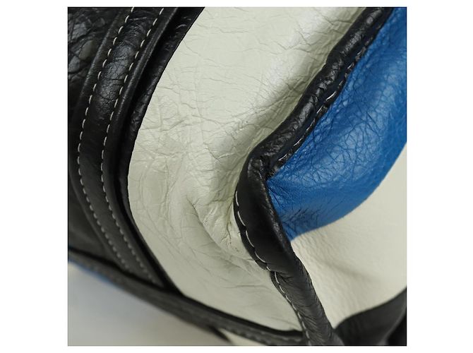 Bolso Shopper Bazaar S de cuero 2 en 1 azul plata BALENCIAGA 443096 Auth BSZ626V - vista 13