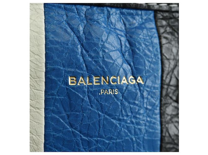 Bolso Shopper Bazaar S de cuero 2 en 1 azul plata BALENCIAGA 443096 Auth BSZ626V - vista 16