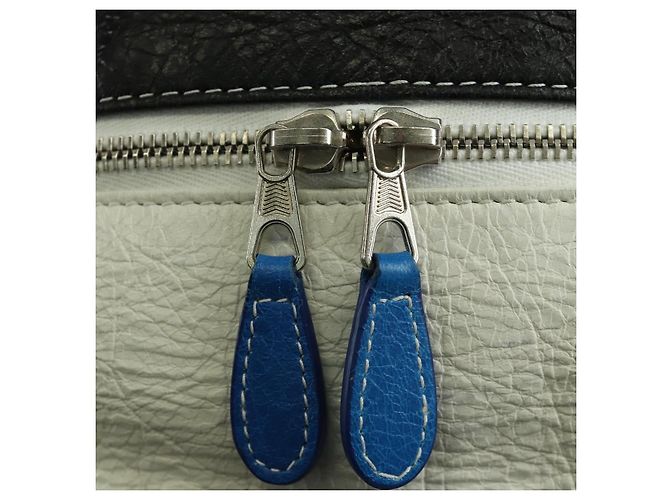 Bolso Shopper Bazaar S de cuero 2 en 1 azul plata BALENCIAGA 443096 Auth BSZ626V - vista 17