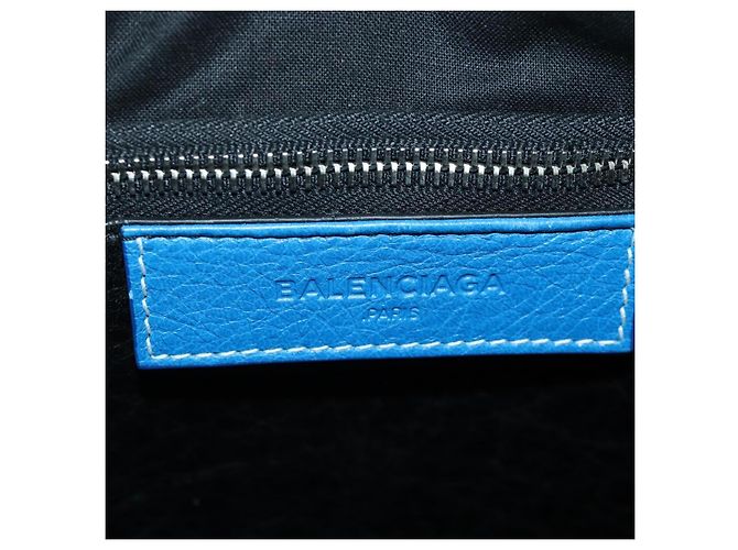 Bolso Shopper Bazaar S de cuero 2 en 1 azul plata BALENCIAGA 443096 Auth BSZ626V - vista 18