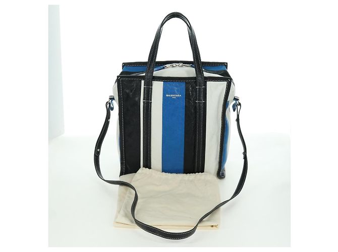 Bolso Shopper Bazaar S de cuero 2 en 1 azul plata BALENCIAGA 443096 Auth BSZ626V - vista 26