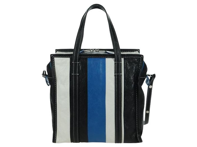 Bolso Shopper Bazaar S de cuero 2 en 1 azul plata BALENCIAGA 443096 Auth BSZ626V - vista 3